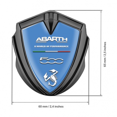 Fiat Abarth Domed Emblem Graphite Glacial Blue White Scorpion Edition