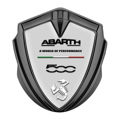 Fiat Abarth Emblem Ornament Graphite Moon Grey White Scorpion Design