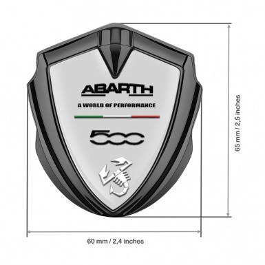 Fiat Abarth Emblem Ornament Graphite Moon Grey White Scorpion Design