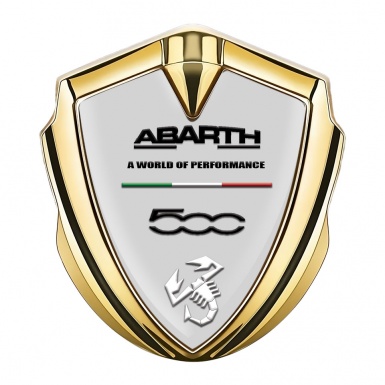 Fiat Abarth Emblem Ornament Gold Moon Grey White Scorpion Design