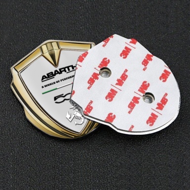 Fiat Abarth Emblem Ornament Gold Moon Grey White Scorpion Design