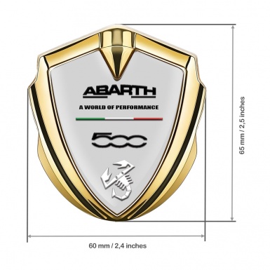 Fiat Abarth Emblem Ornament Gold Moon Grey White Scorpion Design