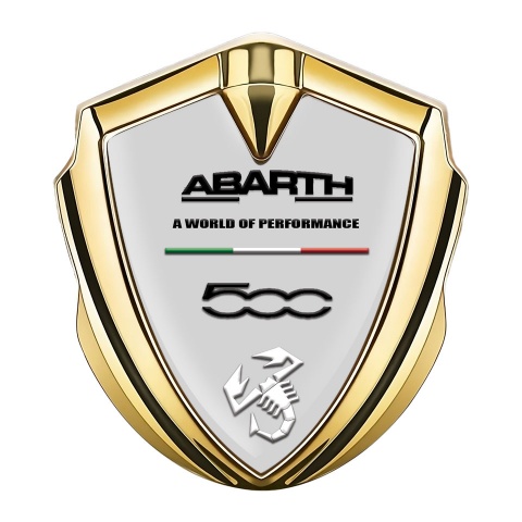 Fiat Abarth Emblem Ornament Gold Moon Grey White Scorpion Design