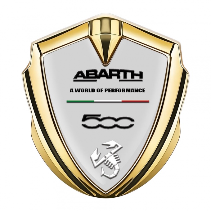 Fiat Abarth Emblem Ornament Gold Moon Grey White Scorpion Design