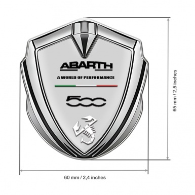Fiat Abarth Emblem Ornament Silver Moon Grey White Scorpion Design