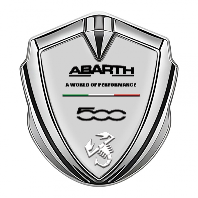 Fiat Abarth Emblem Ornament Silver Moon Grey White Scorpion Design