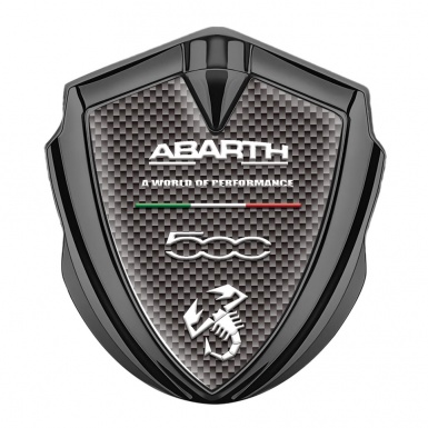 Fiat Abarth Domed Badge Graphite Grey Carbon White Scorpion Logo