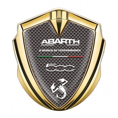 Fiat Abarth Domed Badge Gold Grey Carbon White Scorpion Logo