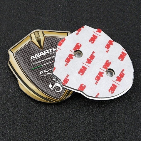 Fiat Abarth Domed Badge Gold Grey Carbon White Scorpion Logo