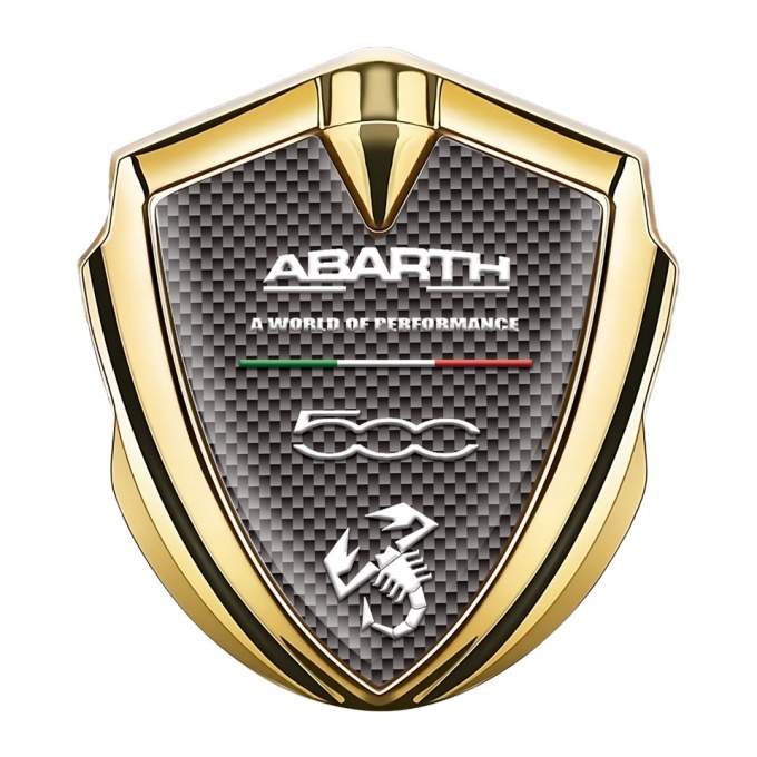 Fiat Abarth Domed Badge Gold Grey Carbon White Scorpion Logo