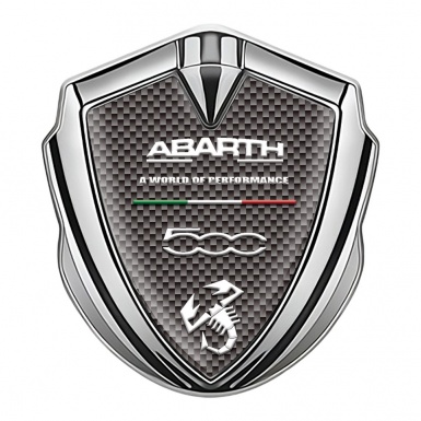 Fiat Abarth Domed Badge Silver Grey Carbon White Scorpion Logo