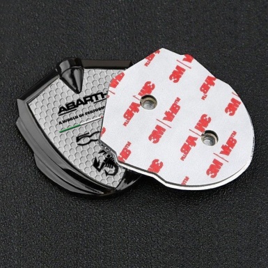 Fiat Abarth Emblem Car Badge Graphite Honeycomb Black Scorpion Motif