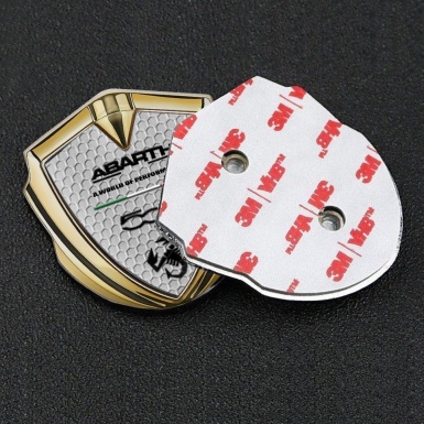 Fiat Abarth Emblem Car Badge Gold Honeycomb Black Scorpion Motif