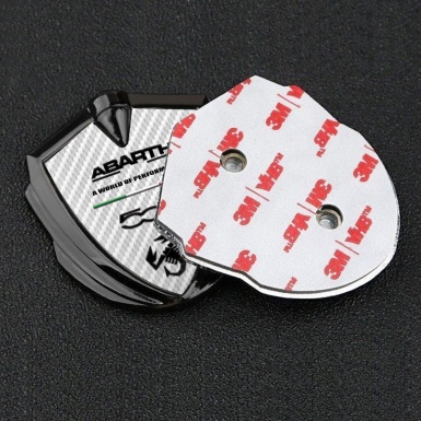 Fiat Abarth Metal Domed Emblem Graphite White Carbon Black Logo Edition
