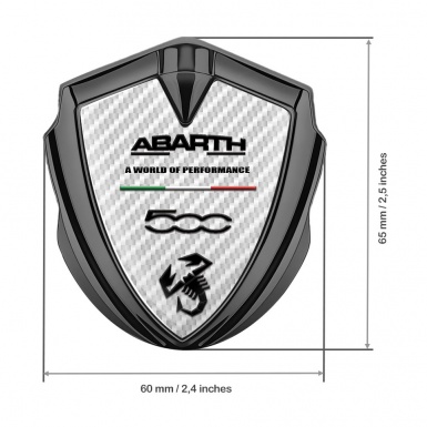 Fiat Abarth Metal Domed Emblem Graphite White Carbon Black Logo Edition