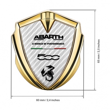 Fiat Abarth Metal Domed Emblem Gold White Carbon Black Logo Edition
