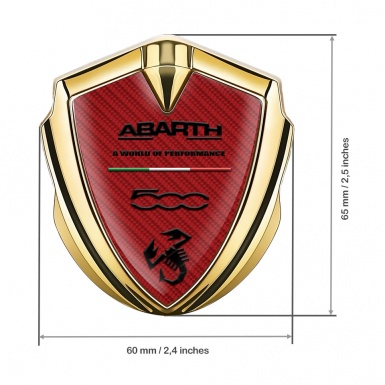 Fiat Abarth Badge Self Adhesive Gold Red Carbon Black Scorpion Design