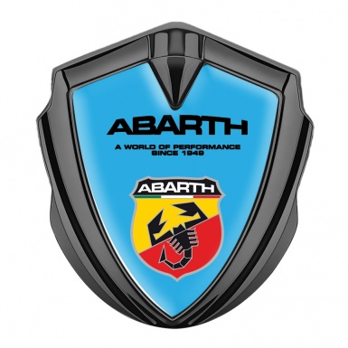 Fiat Abarth Emblem Badge Self Adhesive Graphite Blue Base Color Shield Logo