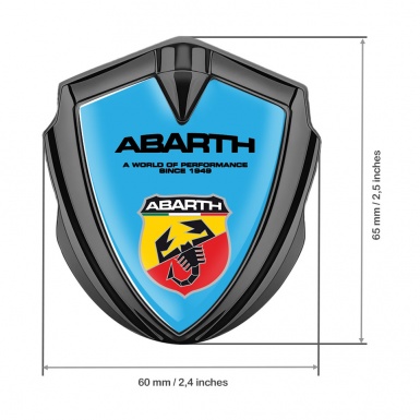 Fiat Abarth Emblem Badge Self Adhesive Graphite Blue Base Color Shield Logo