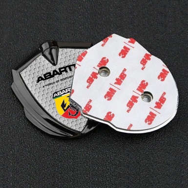 Fiat Abarth Metal Emblem Self Adhesive Graphite Grey Hex Sport Logo Design
