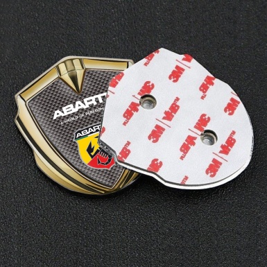 Fiat Abarth Fender Emblem Badge Gold Grey Carbon Sport Logo Motif