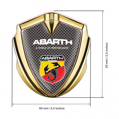 Fiat Abarth Fender Emblem Badge Gold Grey Carbon Sport Logo Motif