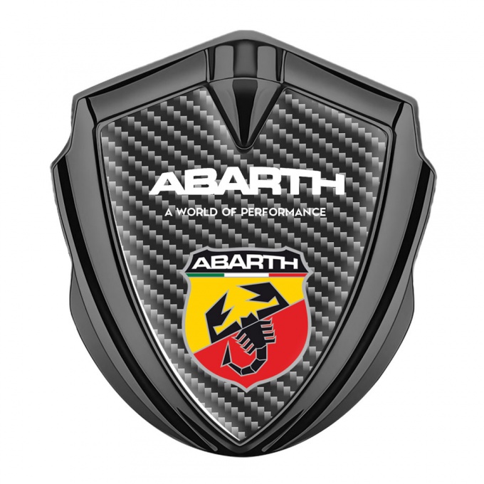 Fiat Abarth Emblem Trunk Badge Graphite Dark Carbon Sport Logo Edition