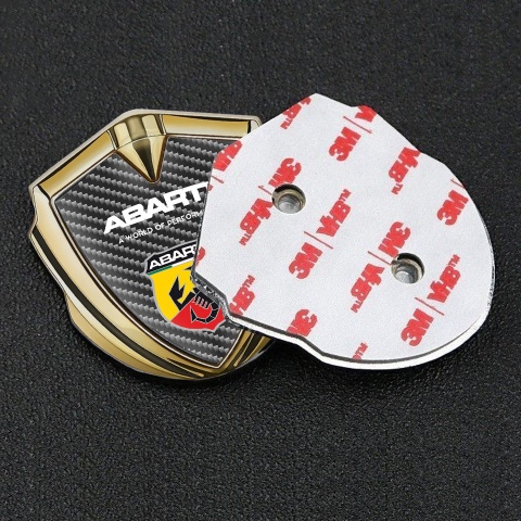 Fiat Abarth Emblem Self Adhesive Gold Dark Carbon Sport Logo Edition
