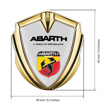 Fiat Abarth Emblem Badge Gold Ash Grey Base Multicolor Scorpion Logo