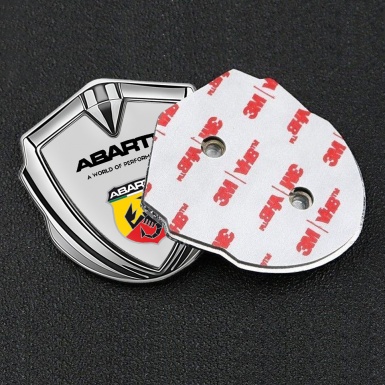 Fiat Abarth Emblem Badge Silver Ash Grey Base Multicolor Scorpion Logo
