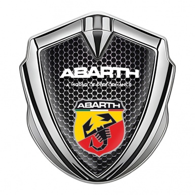 Fiat Abarth Domed Emblem Silver Dark Grate Multicolor Scorpion Shield