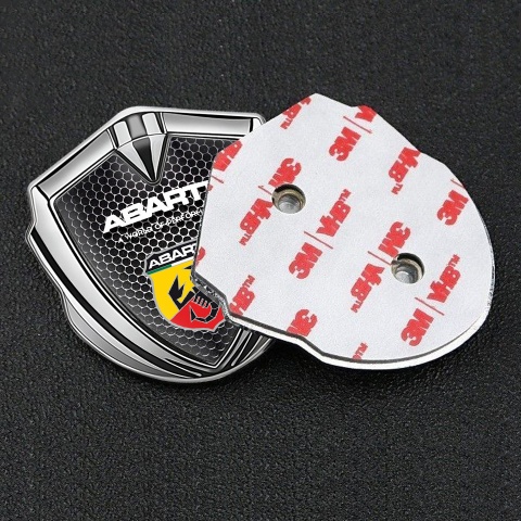 Fiat Abarth Domed Emblem Silver Dark Grate Multicolor Scorpion Shield
