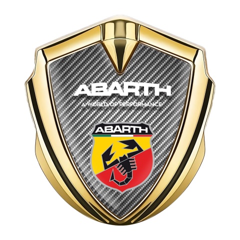 Fiat Abarth Emblem Ornament Gold Light Carbon Multicolor Sport Logo