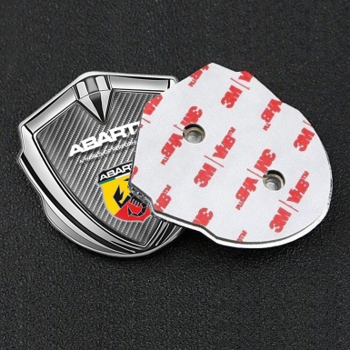 Fiat Abarth Emblem Ornament Silver Light Carbon Multicolor Sport Logo