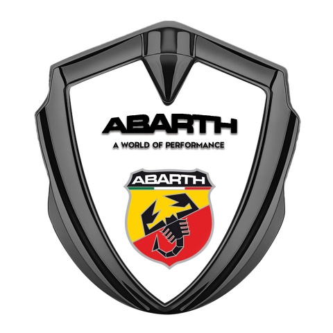 Fiat Abarth Bodyside Emblem Self Adhesive Graphite White Multicolor Scorpion