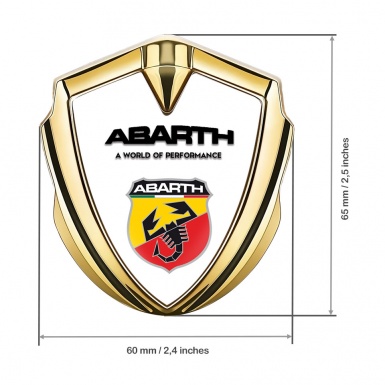 Fiat Abarth Bodyside Emblem Self Adhesive Gold White Multicolor Scorpion