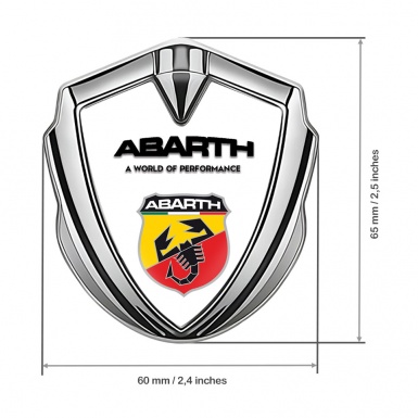 Fiat Abarth Bodyside Emblem Self Adhesive Silver White Multicolor Scorpion