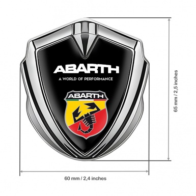 Fiat Abarth Metal Domed Emblem Silver Black Multicolor Scorpion Logo