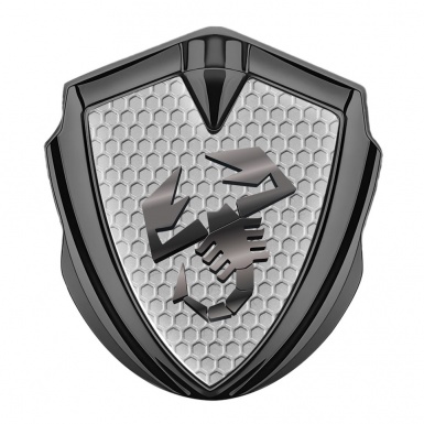 Fiat Abarth Badge Self Adhesive Graphite Grey Hex Metallic Scorpion Logo