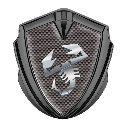 Fiat Abarth Emblem Badge Self Adhesive Graphite Grey Carbon Polished Logo