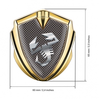 Fiat Emblem Badge Self Adhesive Gold Grey Carbon Polished Logo
