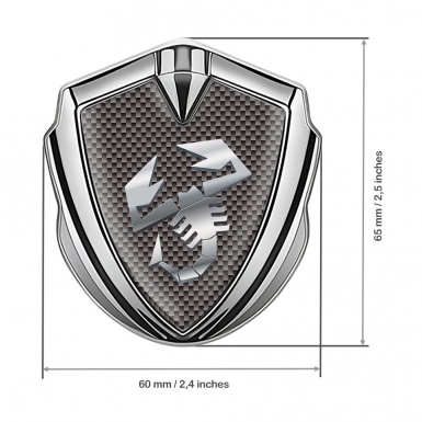Fiat Abarth Emblem Badge Self Adhesive Silver Grey Carbon Polished Logo