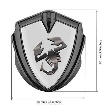 Fiat Abarth Metal Emblem Self Adhesive Graphite Moon Grey Metallic Effect