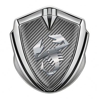 Fiat Abarth Emblem Self Adhesive Silver Light Carbon Steel Logo Effect