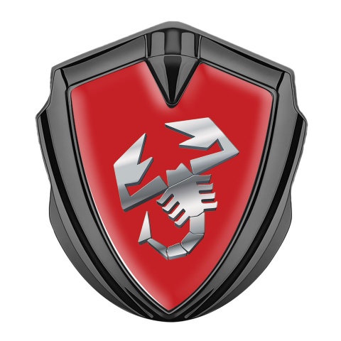 Fiat Abarth Emblem Badge Graphite Crimson Fill Metallic Scorpion Effect