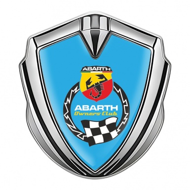 Fiat Abarth Emblem Ornament Silver Blue Base Owners Club Edition