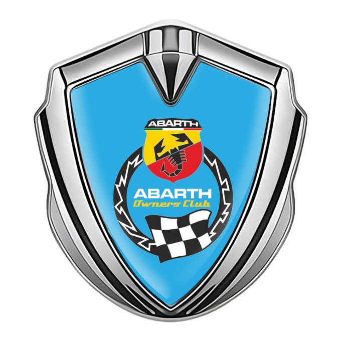 Fiat Abarth Emblem Ornament Silver Blue Base Owners Club Edition