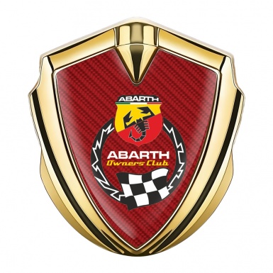 Fiat Abarth Bodyside Domed Emblem Gold Red Carbon Racing Logo Design