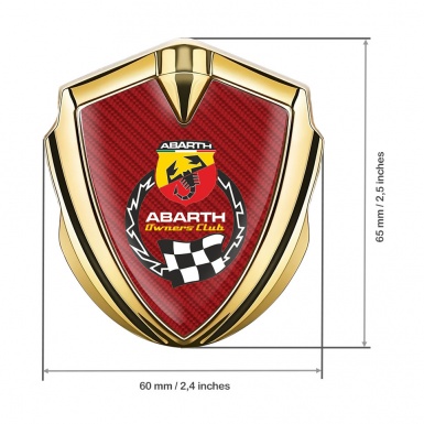 Fiat Abarth Bodyside Domed Emblem Gold Red Carbon Racing Logo Design