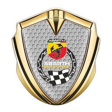 Fiat Abarth Emblem Car Badge Gold Grey Hex Racing Flag Edition
